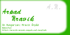 arpad mravik business card