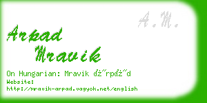 arpad mravik business card